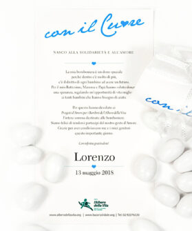 Pergamena Con il Cuore Battesimo Bimbo