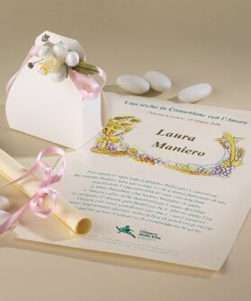 Bomboniera Cartoncino Comunione Bimba