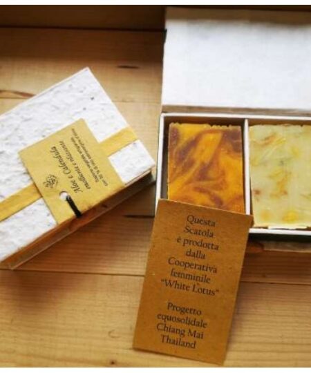 Bomboniera equosolidale Lunaroma con saponi profumati - Fondazione Albero della Vita